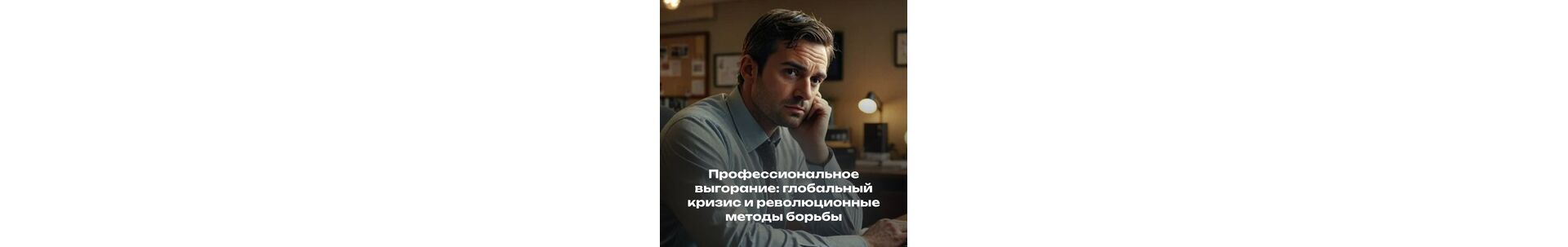 Профессиональное выгорание: глобальный кризис и революционные методы борьбы