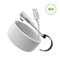 Кабель Link для шлемов Quest 3 / Quest 3S / Pico 4 / Ultra  | KIWI design | Белый (5 метров)