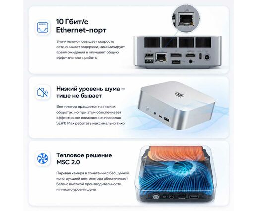 Мини-ПК Beelink SER10 MAX AMD Ryzen AI 9 HX 470 (32GB/1TB)