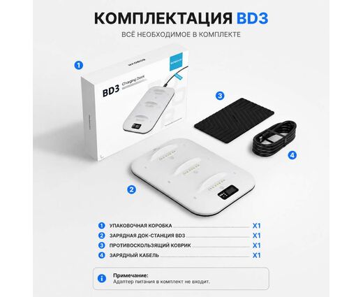 Зарядная док-станция BOBOVR BD3 для сменного аккумулятора B100